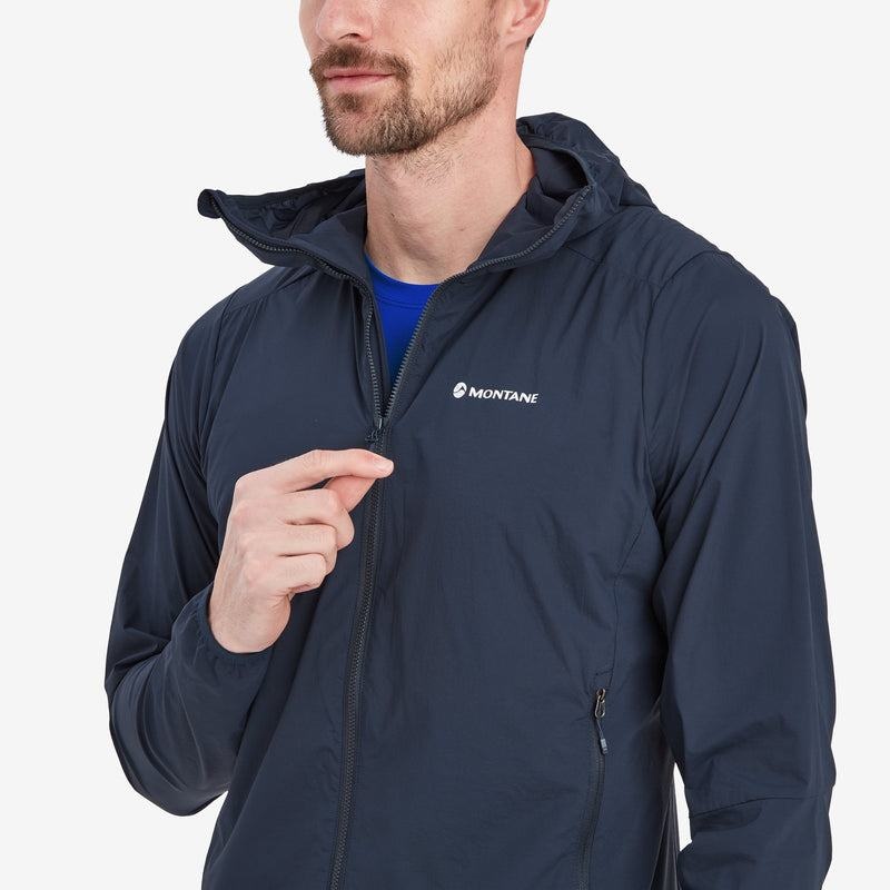 Dark Blue Men's Montane Fireball Nano Hooded Jackets | SFU96WX