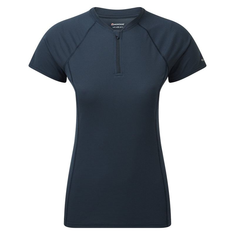 Dark Blue Women\'s Montane Dart Nano Zip T Shirts | UVA1323TP