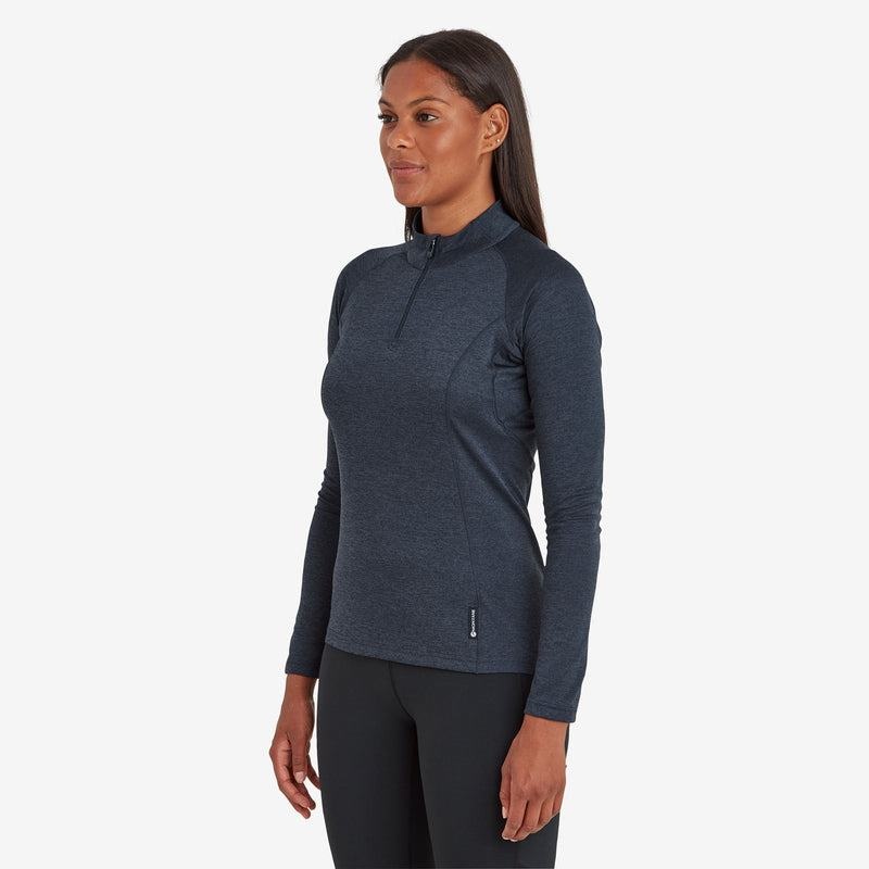 Dark Blue Women's Montane Dart Zip Neck T Shirts | YHA6672GO