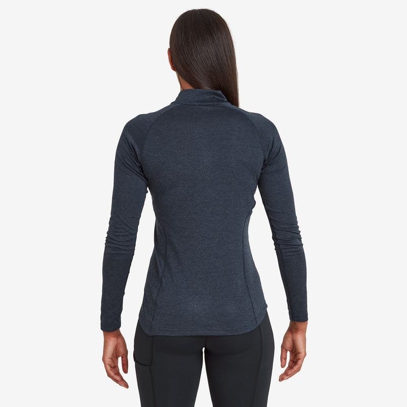 Dark Blue Women's Montane Dart Zip Neck T Shirts | YHA6672GO