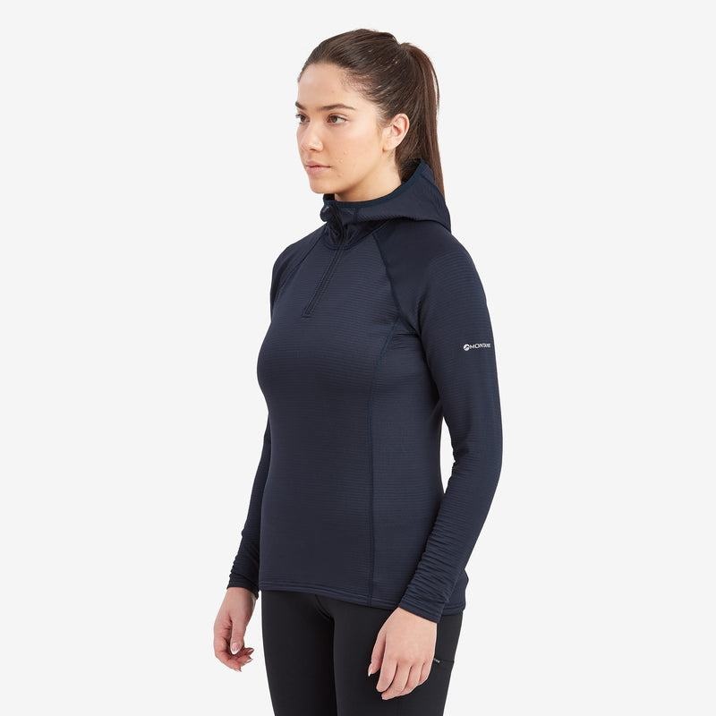 Dark Blue Women's Montane Protium Lite Hooded Pull On Fleece | WVJ1993XL