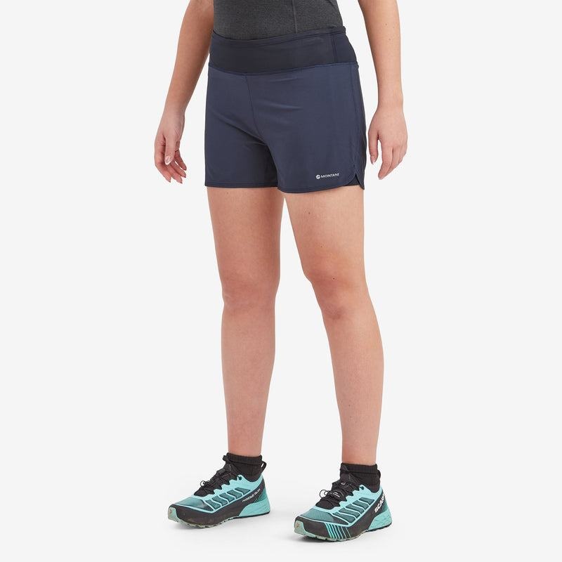 Dark Blue Women's Montane Slipstream Twin Skin Trail Running Shorts | ENN2616OH