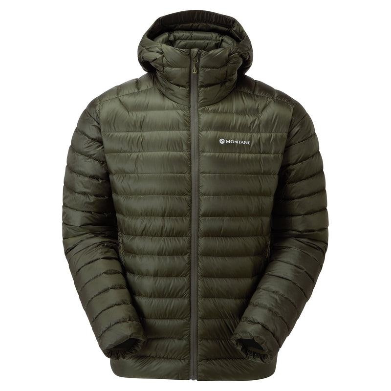 Dark Green Men\'s Montane Anti-Freeze Hooded Down Jackets | QZV2100LT