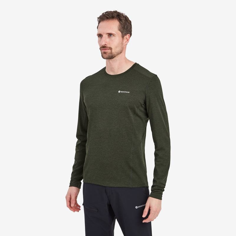 Dark Green Men's Montane Dart Long Sleeve T Shirts | EIY2019NW