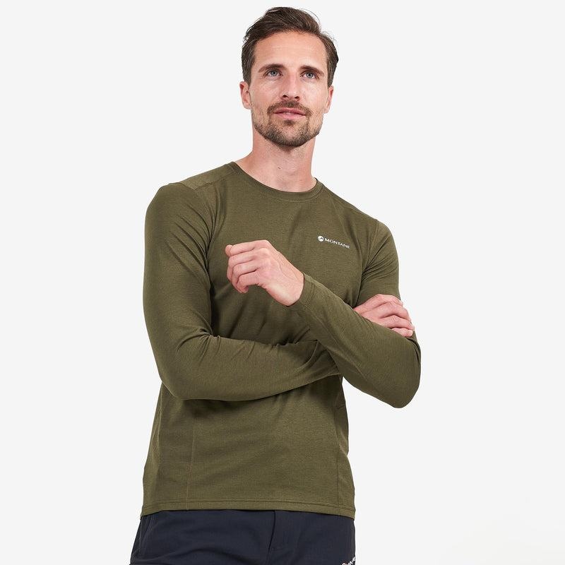 Dark Green Men's Montane Dart Long Sleeve T Shirts | KBQ4386TC