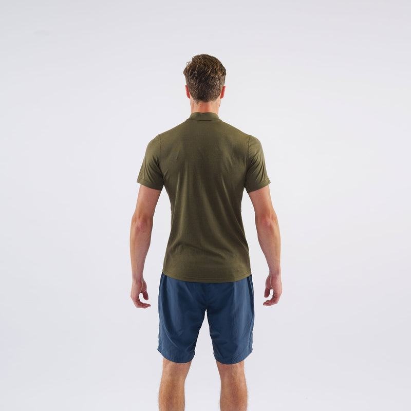 Dark Green Men's Montane Dart Zip T Shirts | CFF5767DN