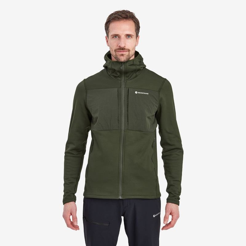 Dark Green Men's Montane Fury XT Hooded Fleece Jackets | ELY8349JK