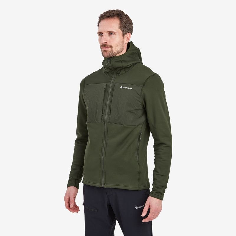 Dark Green Men's Montane Fury XT Hooded Fleece Jackets | ELY8349JK