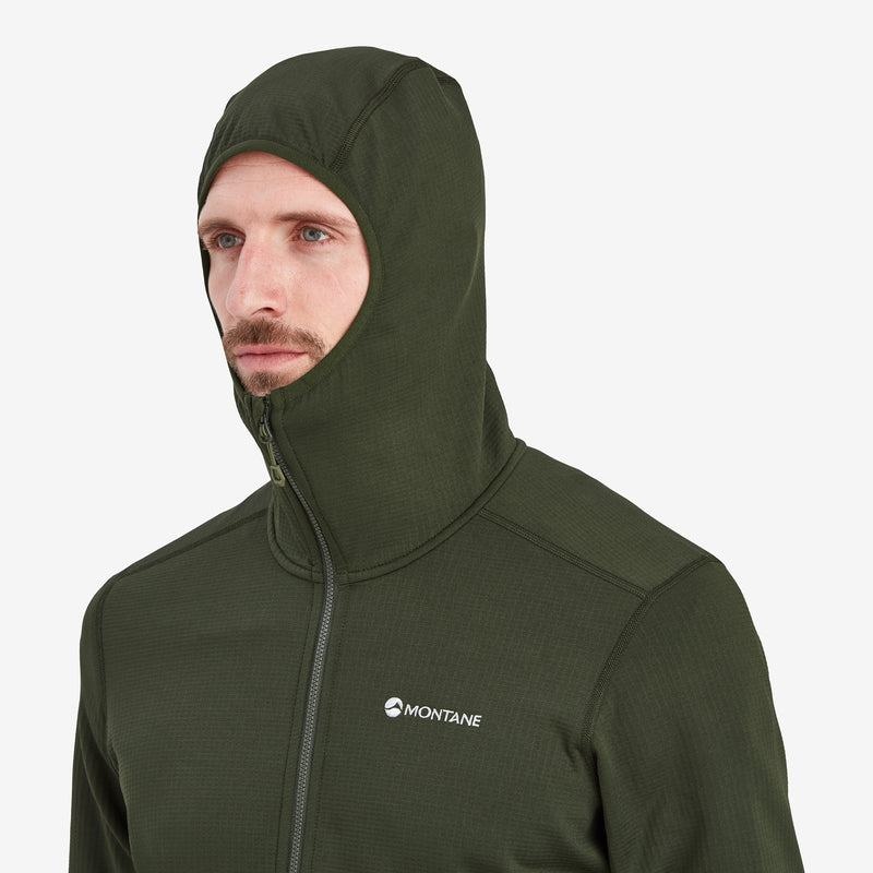 Dark Green Men's Montane Protium Hooded Fleece Jackets | IYX7165QK