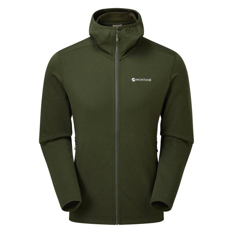 Dark Green Men\'s Montane Protium Hooded Fleece Jackets | IYX7165QK