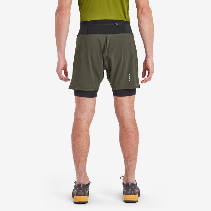 Dark Green Men's Montane Slipstream Twin Skin Running Shorts | ZUR5741QK