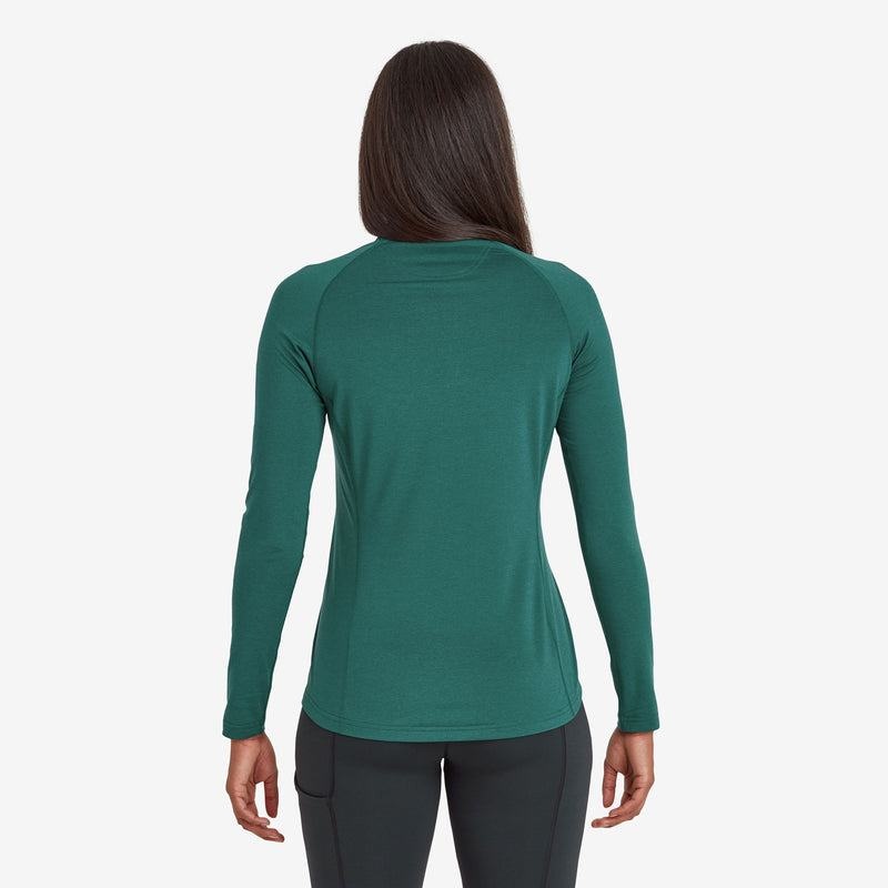 Dark Green Women's Montane Dart Thermo Zip Neck T Shirts | ZDD3389VK