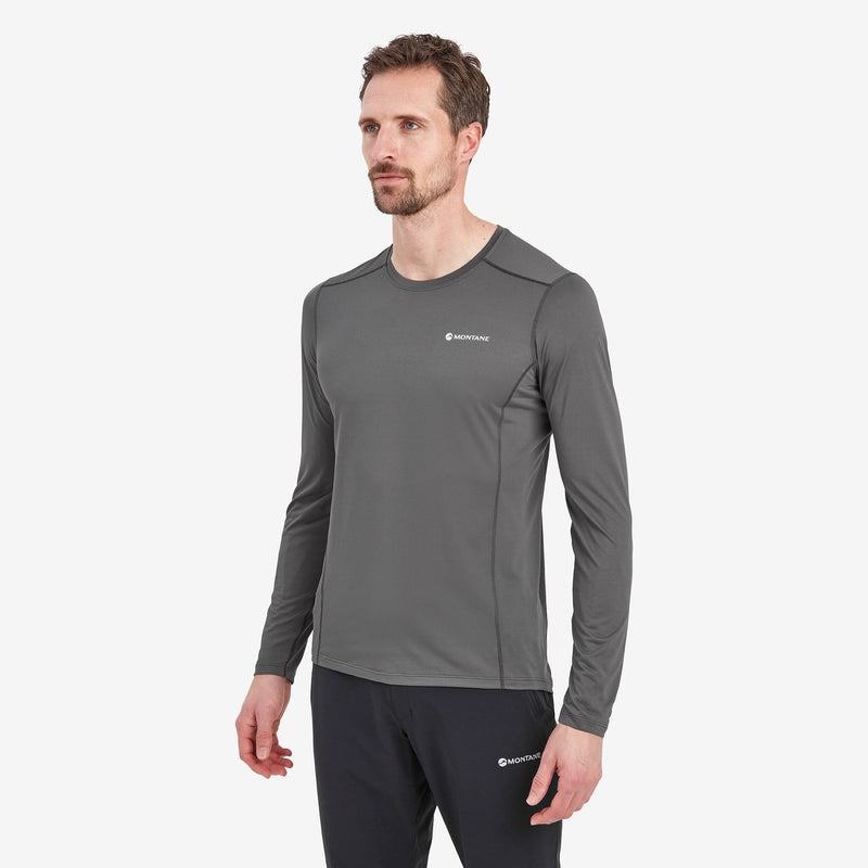 Dark Grey Men's Montane Dart Lite Long Sleeve T Shirts | NLE8213DW