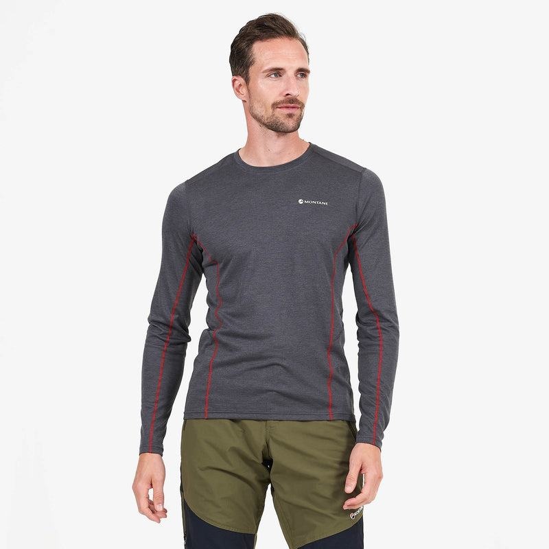 Dark Grey Men's Montane Dart Long Sleeve T Shirts | KVT5161EN