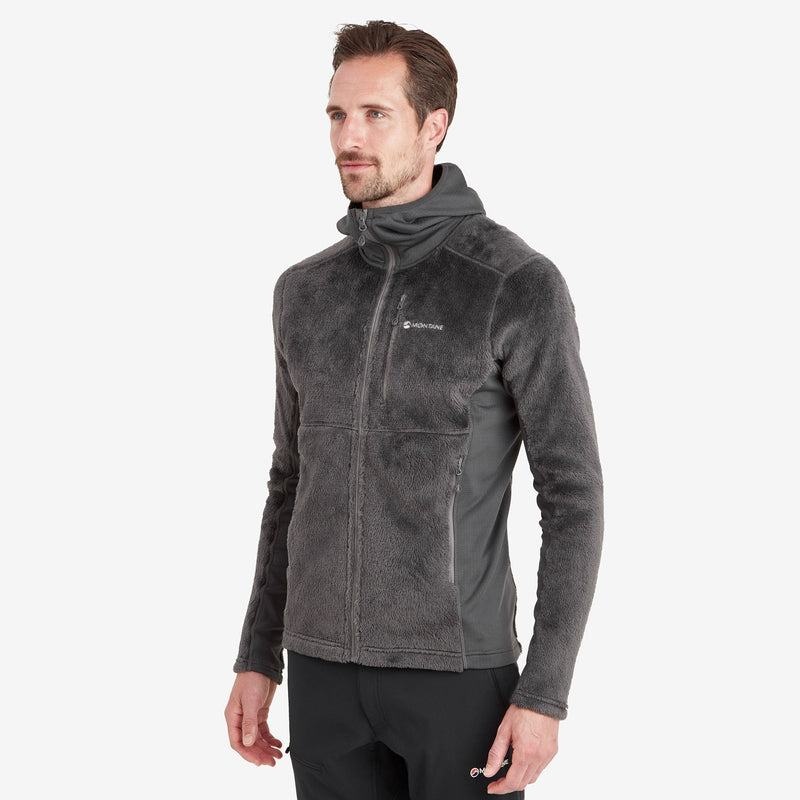 Dark Grey Men's Montane Protium XPD Hooded Fleece Jackets | NYR5143JV