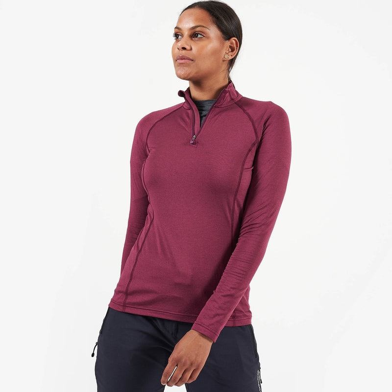 Dark Purple Women's Montane Dart Thermo Zip Neck T Shirts | AYD9275QA