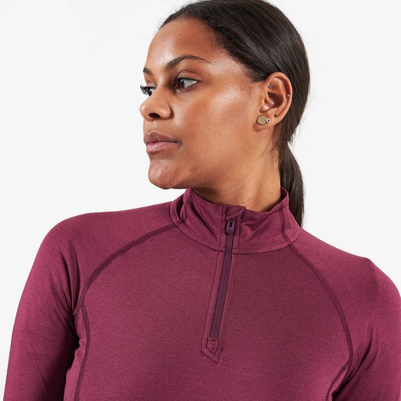 Dark Purple Women's Montane Dart Thermo Zip Neck T Shirts | AYD9275QA