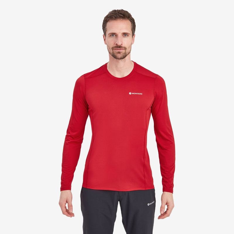 Dark Red Men's Montane Dart Lite Long Sleeve T Shirts | DFS7776JI