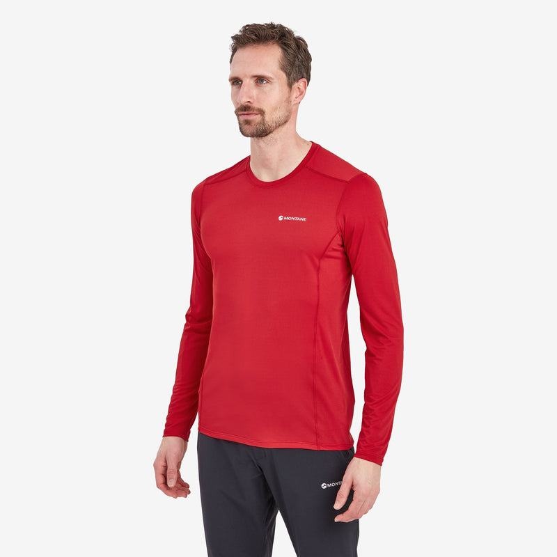 Dark Red Men's Montane Dart Lite Long Sleeve T Shirts | DFS7776JI