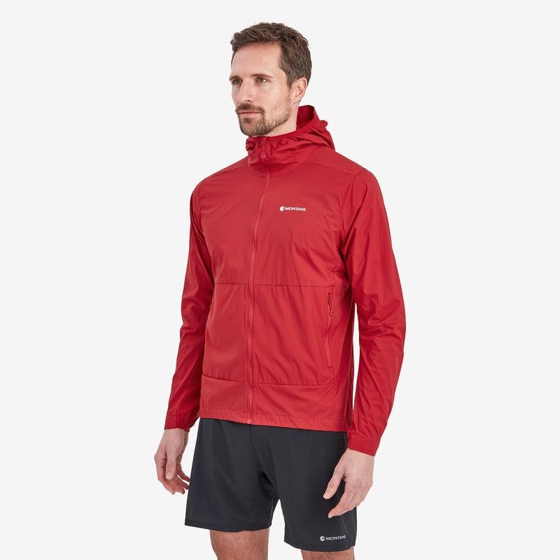 Dark Red Men's Montane Featherlite Hooded Windproof Jackets | EEC367VB