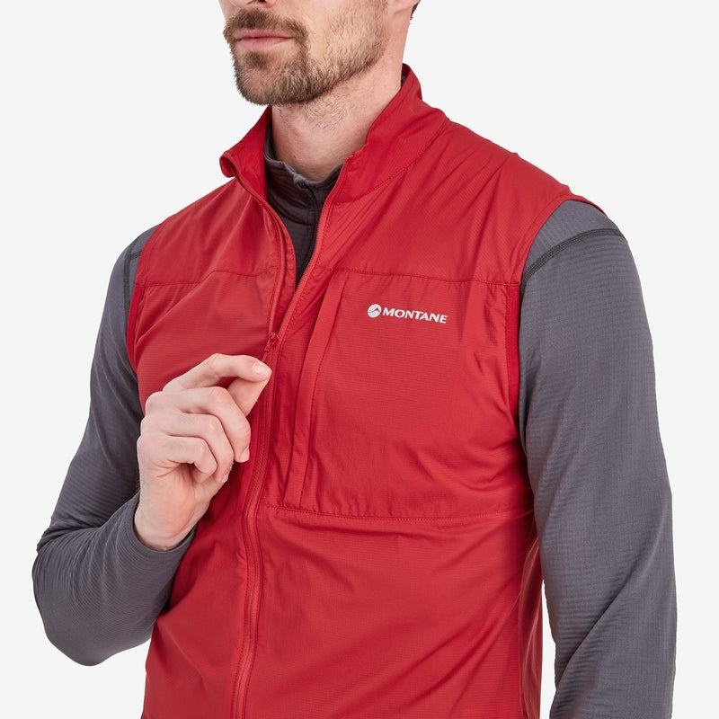 Dark Red Men's Montane Featherlite Windproof Vest | ZPM5284RM