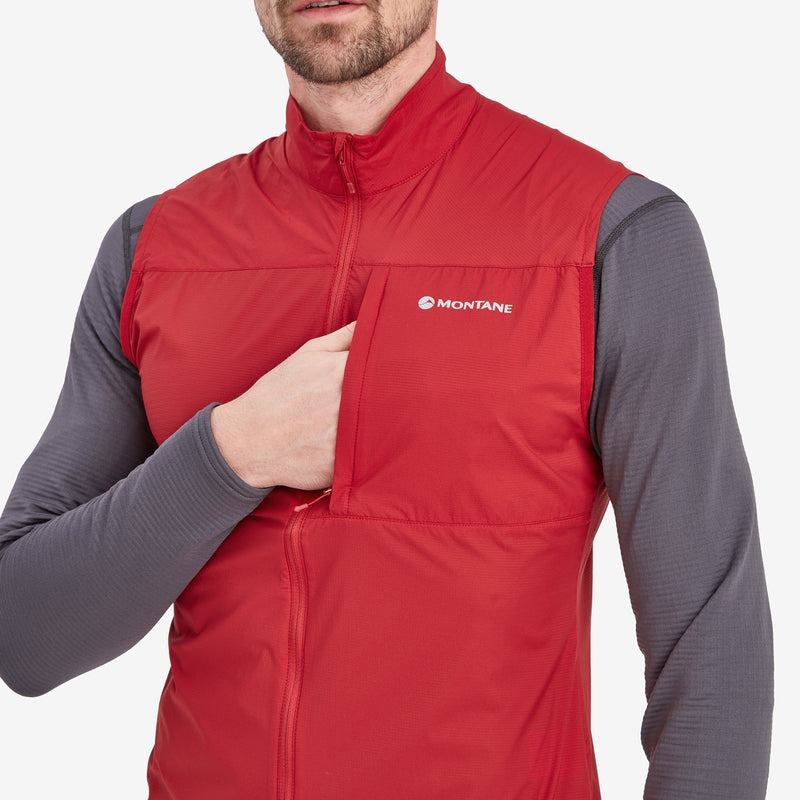 Dark Red Men's Montane Featherlite Windproof Vest | ZPM5284RM