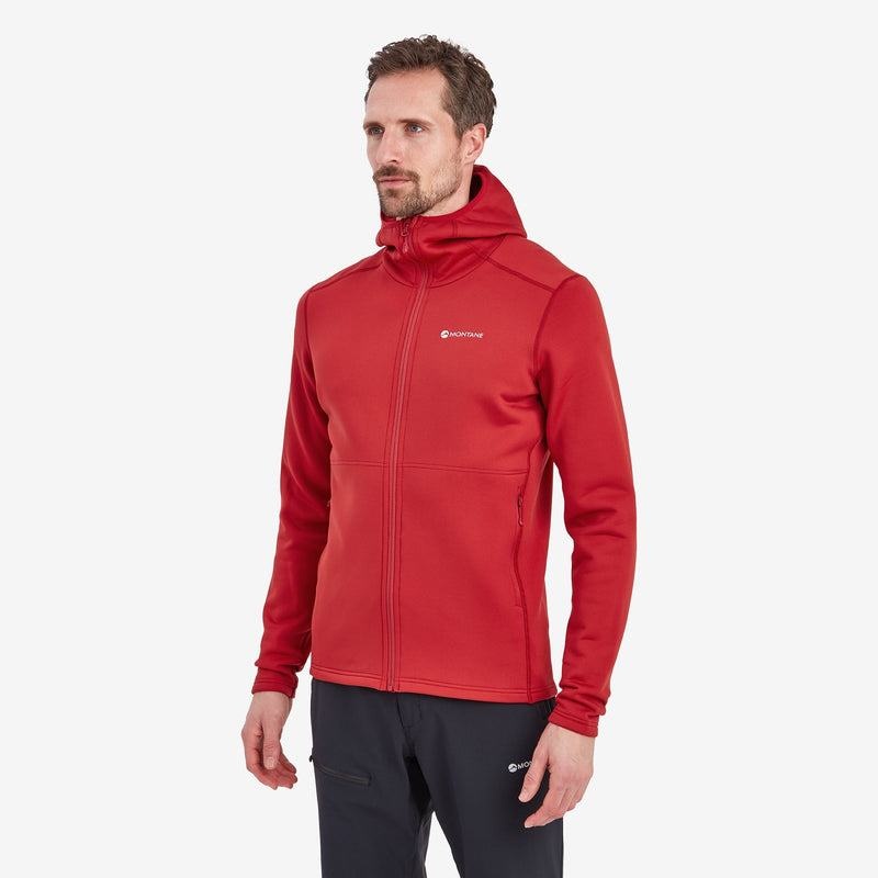 Dark Red Men's Montane Fury Hooded Fleece Jackets | OKP5040LP