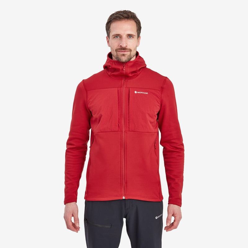 Dark Red Men's Montane Fury XT Hooded Fleece Jackets | DEF1009SC