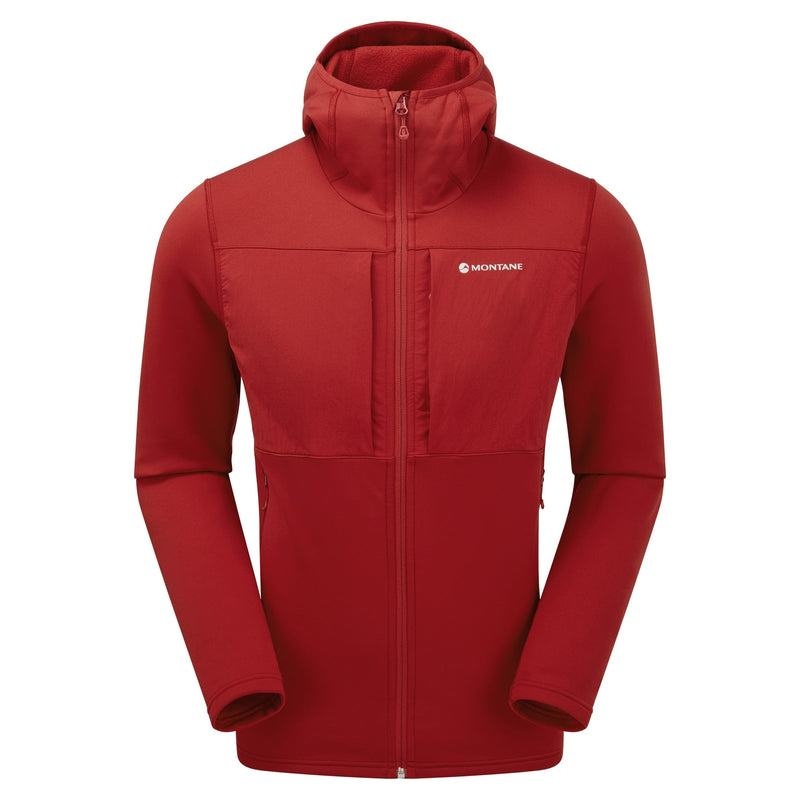 Dark Red Men\'s Montane Fury XT Hooded Fleece Jackets | DEF1009SC