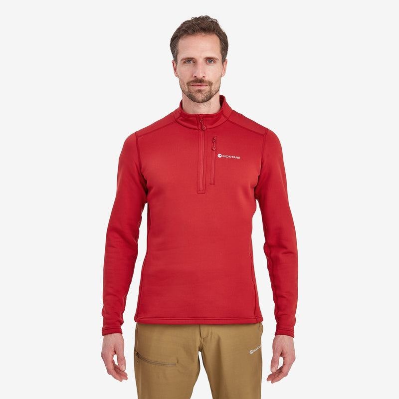 Dark Red Men's Montane Fury Zip Pull-On Fleece | MDS8348PN