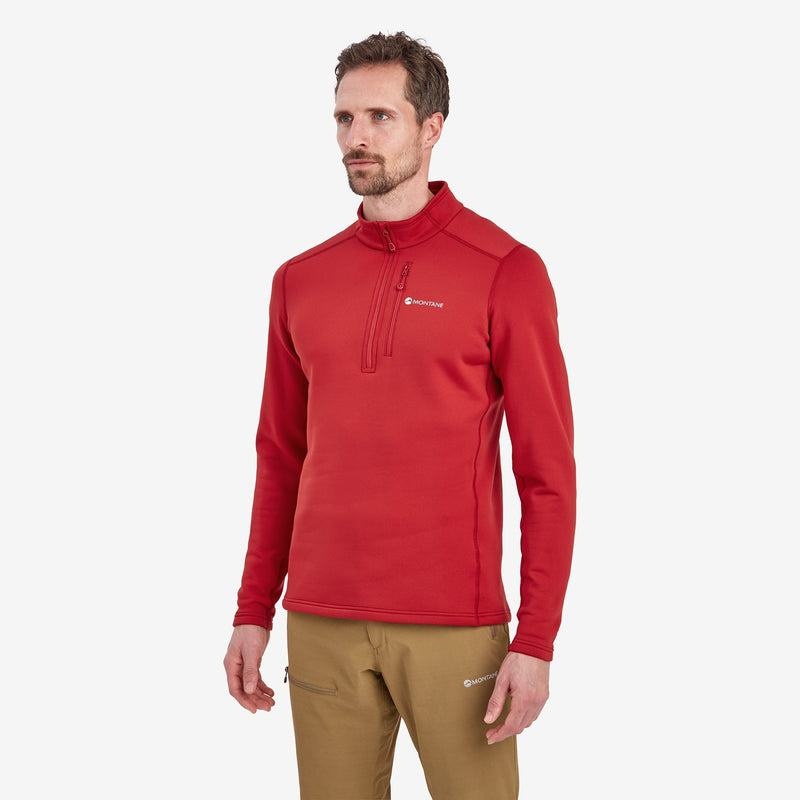 Dark Red Men's Montane Fury Zip Pull-On Fleece | MDS8348PN