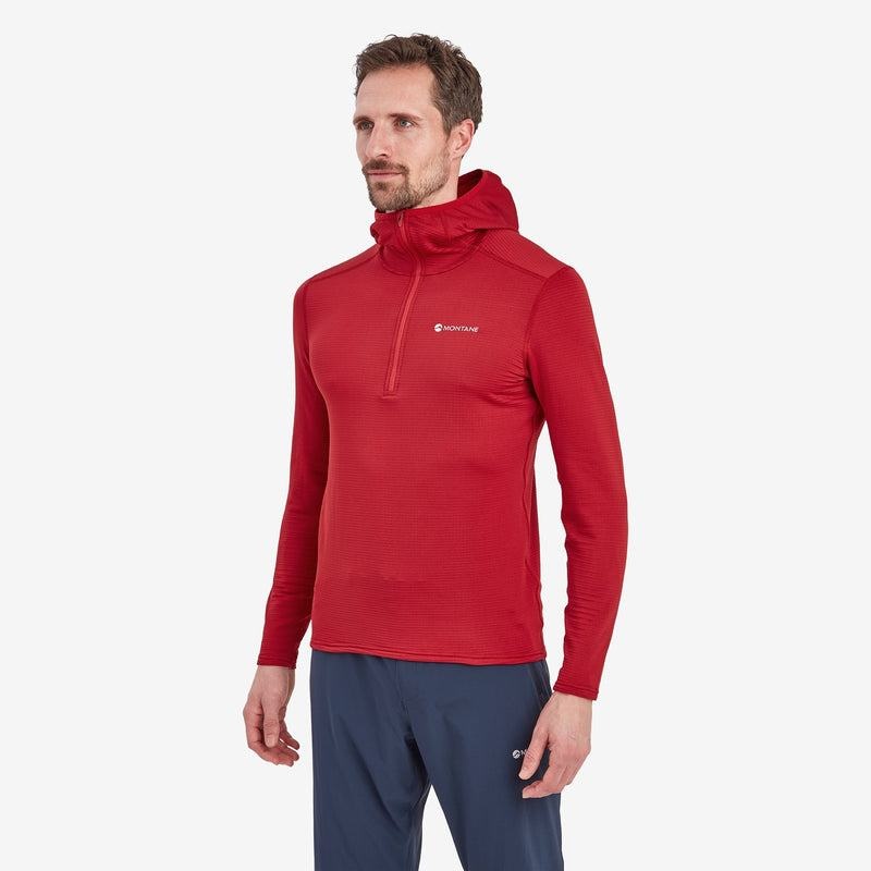 Dark Red Men's Montane Protium Lite Hooded Pull On Fleece | ODQ643WI