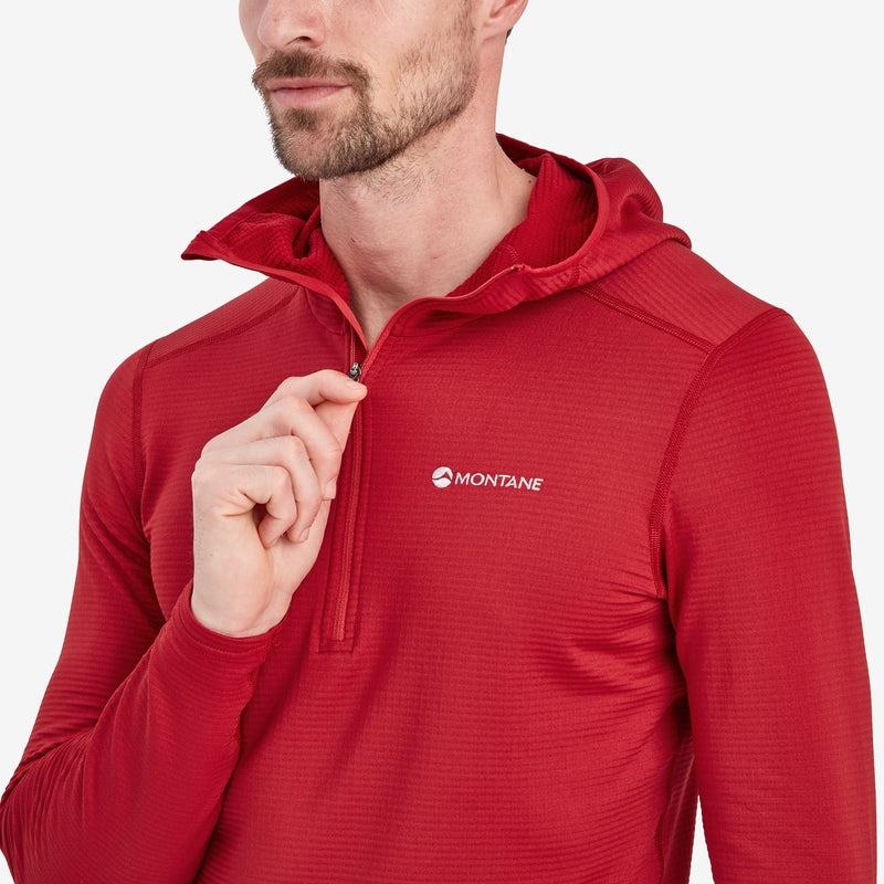 Dark Red Men's Montane Protium Lite Hooded Pull On Fleece | ODQ643WI