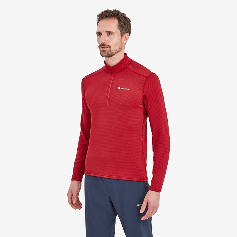 Dark Red Men's Montane Protium Lite Pull On Fleece | GJS2534UO