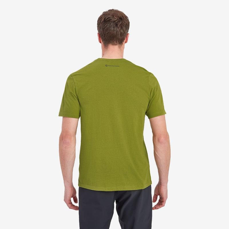 Green Men's Montane Abstract Mountain T Shirts | URE5970NZ