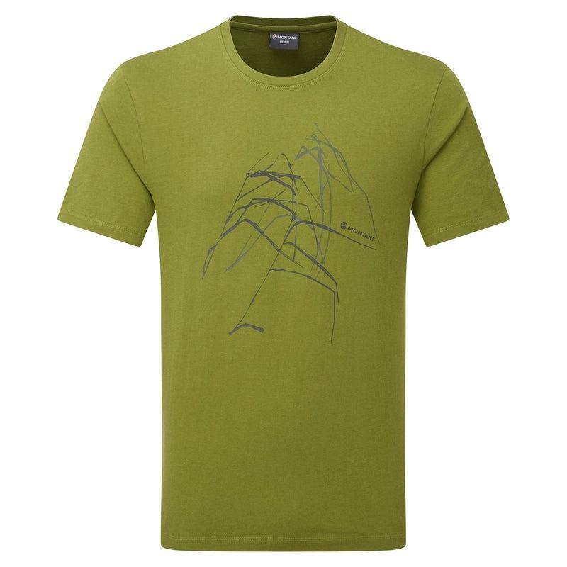 Green Men\'s Montane Abstract Mountain T Shirts | URE5970NZ