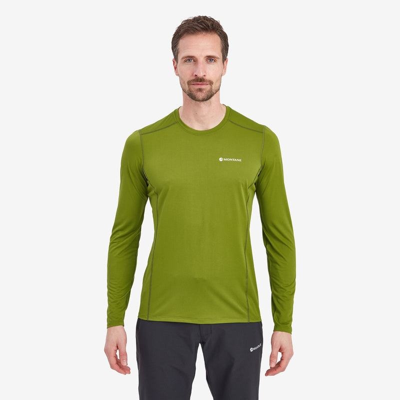 Green Men's Montane Dart Lite Long Sleeve T Shirts | DVY3473KQ