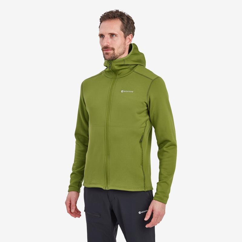 Green Men's Montane Fury Hooded Fleece Jackets | PFX2613WX