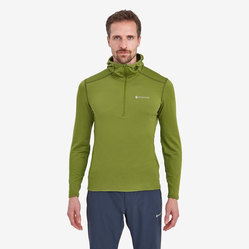 Green Men's Montane Protium Lite Hooded Pull On Fleece | WSJ975HM