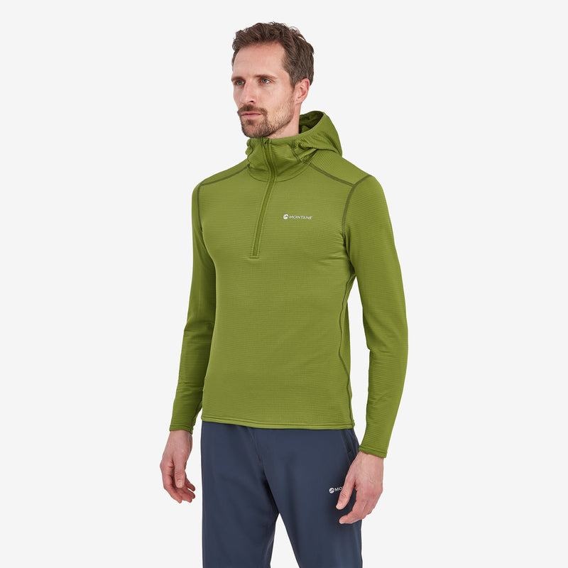 Green Men's Montane Protium Lite Hooded Pull On Fleece | WSJ975HM