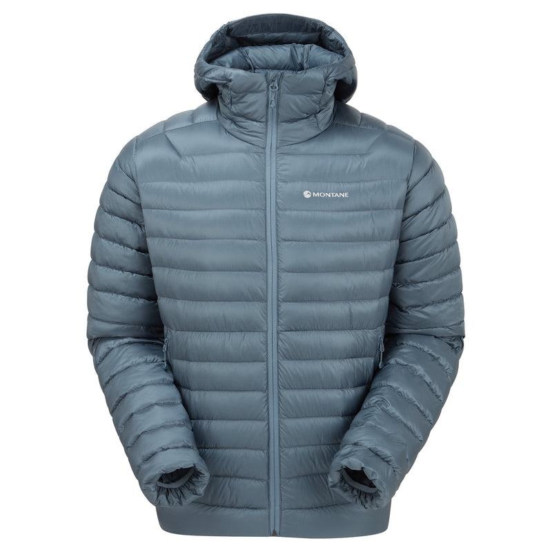 Grey Blue Men\'s Montane Anti-Freeze Hooded Down Jackets | TGR6334LV