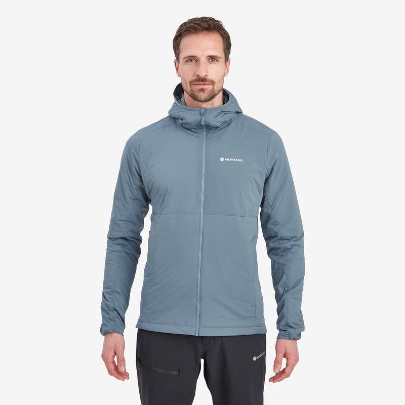 Grey Blue Men's Montane Fireball Lite Hooded Insulated Jackets | IYZ4999UA