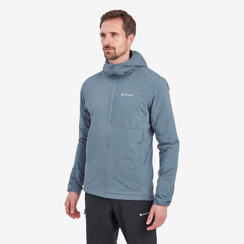 Grey Blue Men's Montane Fireball Lite Hooded Insulated Jackets | IYZ4999UA