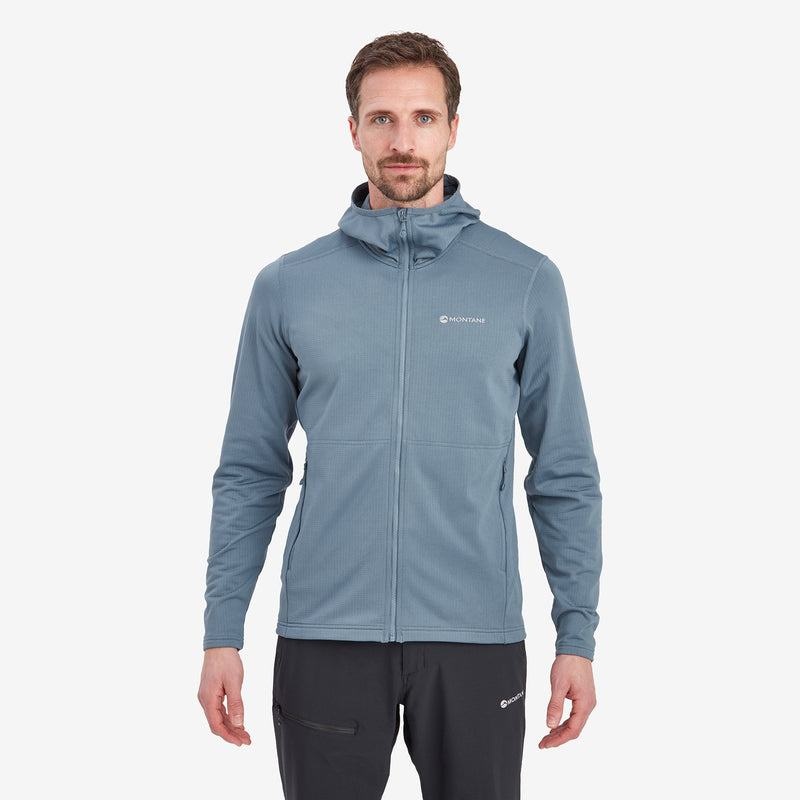 Grey Blue Men's Montane Protium Hooded Fleece Jackets | SMW6793NS