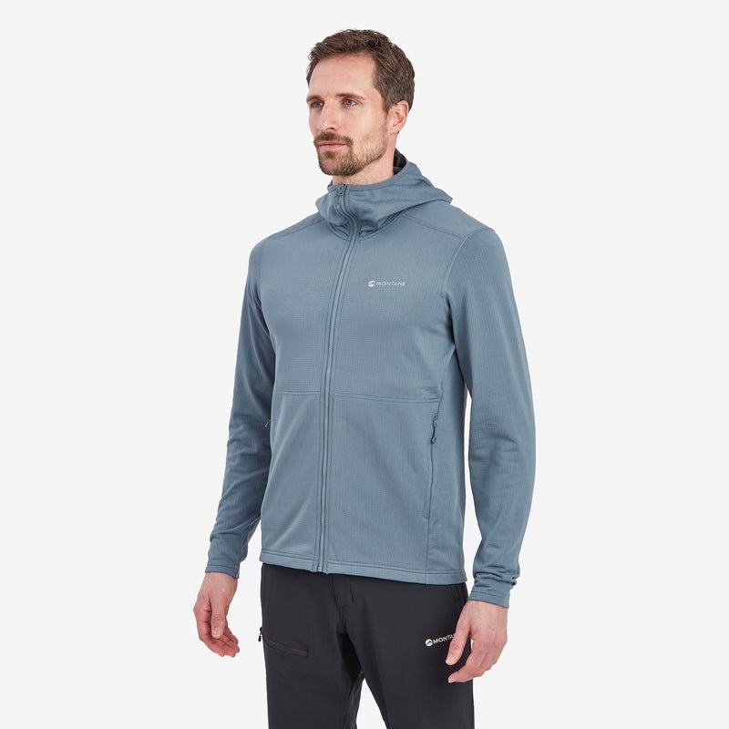 Grey Blue Men's Montane Protium Hooded Fleece Jackets | SMW6793NS