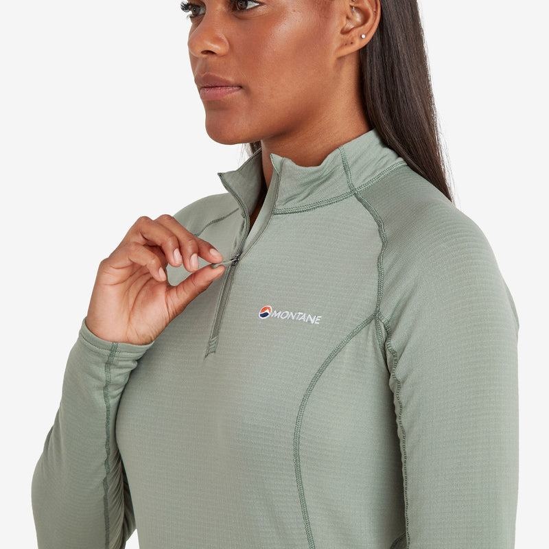 Grey Green Women's Montane Allez Micro Pull-On Fleece Jackets | UJP6253EO