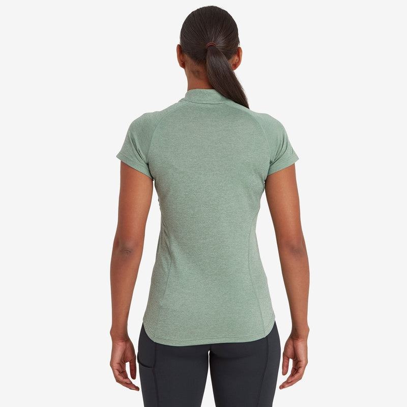 Grey Green Women's Montane Dart Zip T Shirts | DLY7029RT