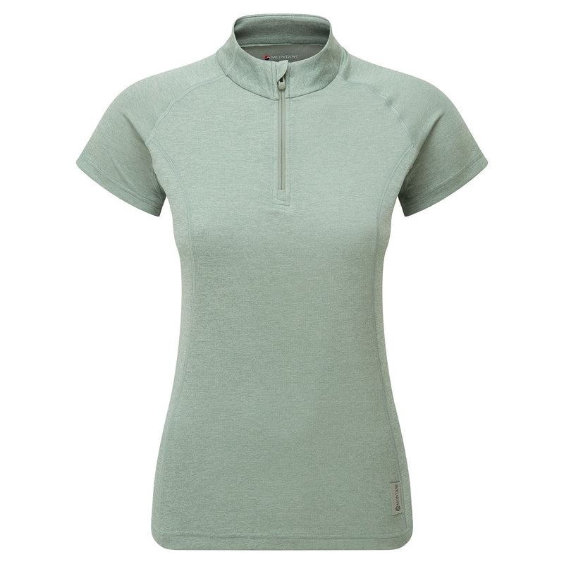 Grey Green Women\'s Montane Dart Zip T Shirts | DLY7029RT