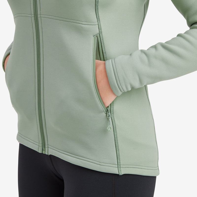 Grey Green Women's Montane Fury Hooded Fleece Jackets | OVG8440WN