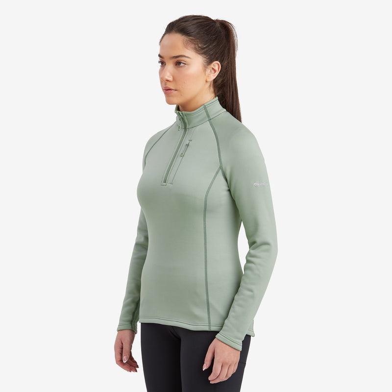 Grey Green Women's Montane Fury Zip Pull-On Fleece | BCV3280WX